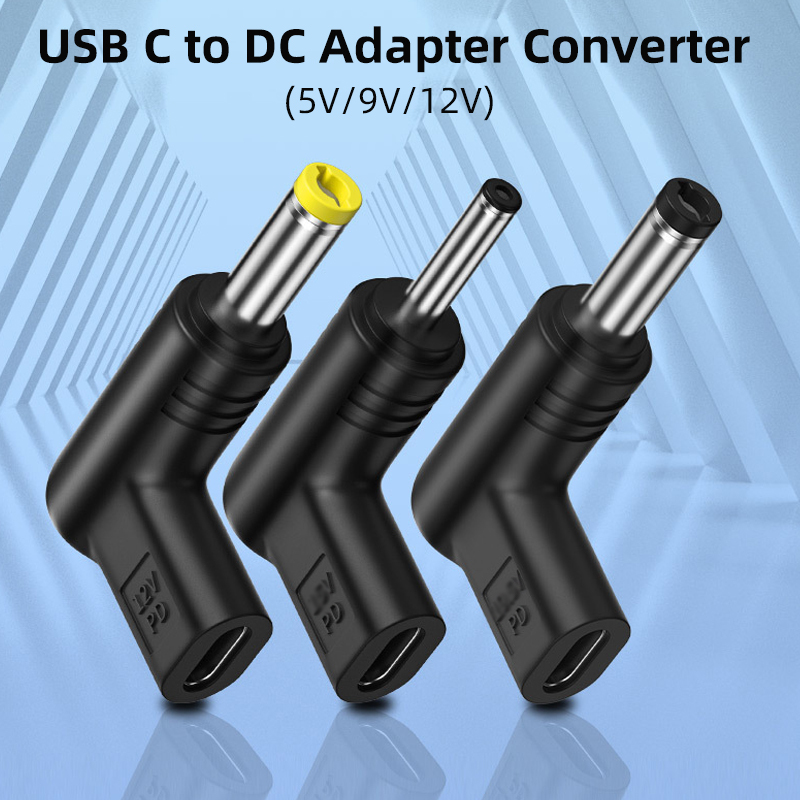  USB C to 5v 9v 12v DC Power Jack Connector Type C PD to 5.5x2.5 4.0x1.7 5.5x2.1 3.5x1.35 3.0x1.1mm Power Supply Converter 