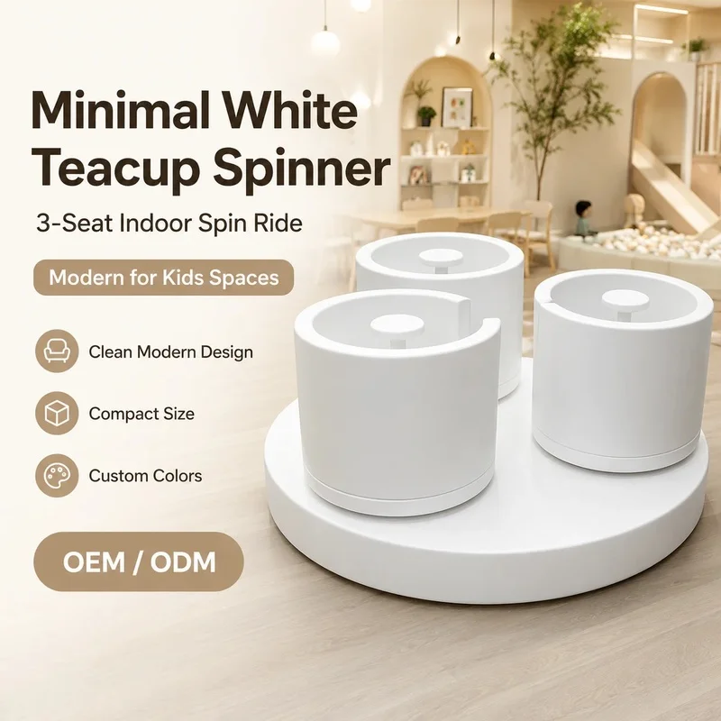 Kids  Electric Teacup Spin Ride Merry Go Round Indoor Soft Play Carousel Equipment for Entertainment Center  Cafe Playground