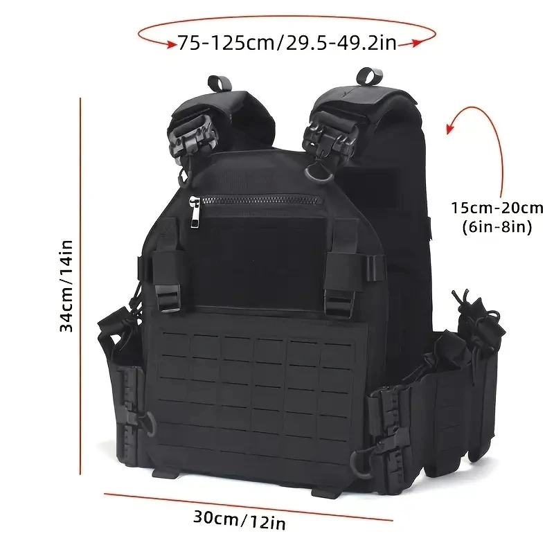 New Combat Vest 6094 Quick Release Lightweight Laser Cut Tactical Vest Black Gear Carry Hunting Tactical Vests