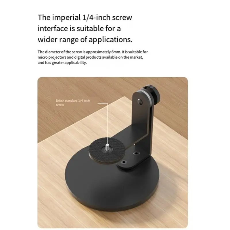 Suporte para projetor de mesa ABVO com rotação de 360 graus 1/4 polegadas montagem com parafuso ajustável para escritório doméstico