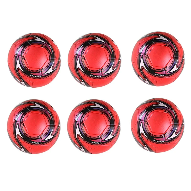 6X Professional Soccer Ball Size 5 Official Soccer Training Football Ball Competition Outdoor Football Red