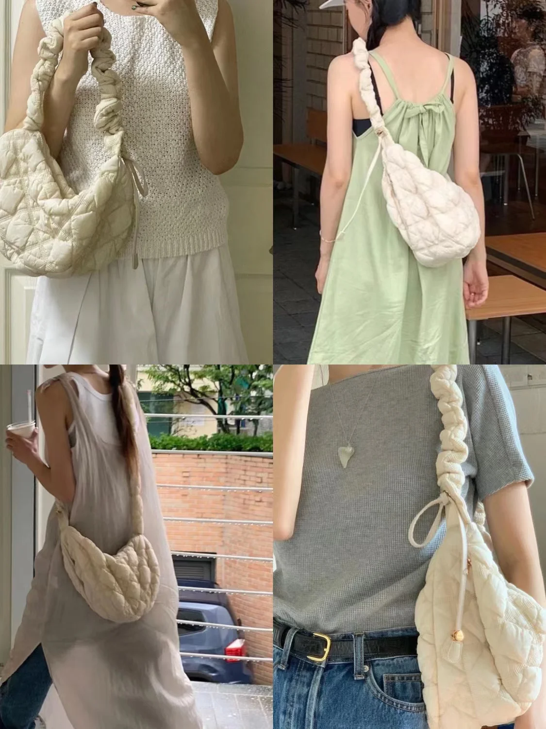 Koreański stylowy plisowana torby z uchwytami dla kobiet w chmurce w kratę pikowana torba typu hobo rekreacyjna torby na ramię Crossbody zakupy