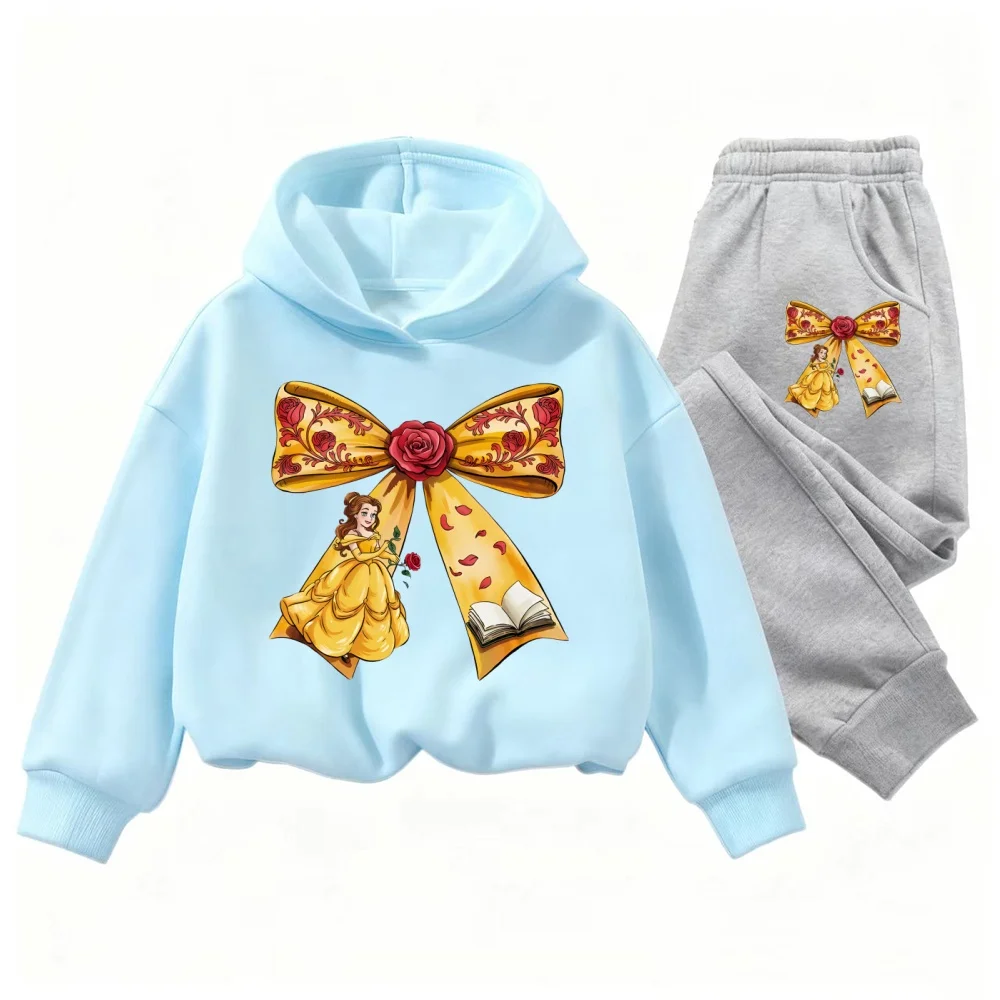 

Disney princess print autumn and winter cartoon suit suitable for children aged 3-14 years old, children's style, bright colors