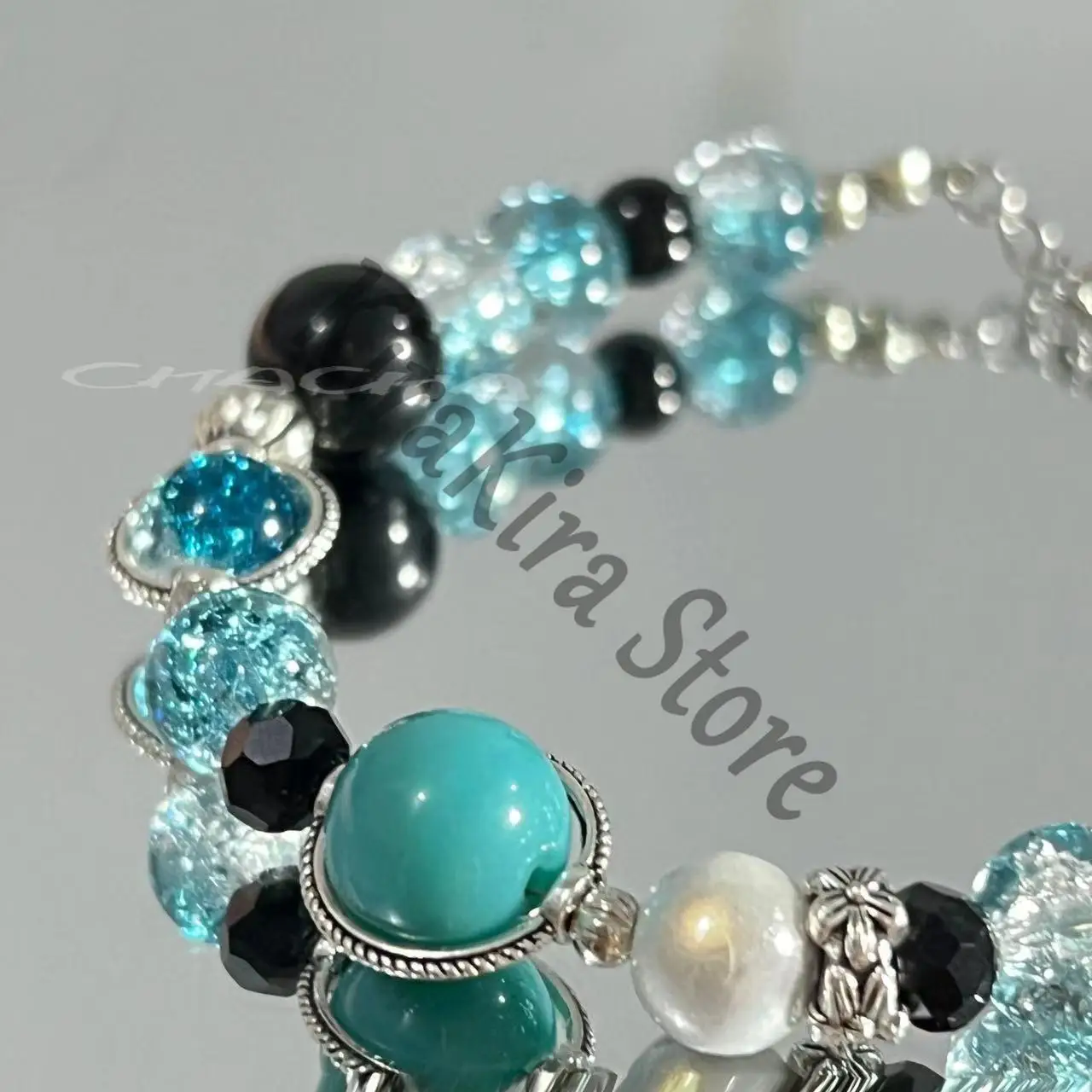 악마 슬레이어 체인 팔찌 핸드 체인 코스프레 인상 비드 팔찌 애니메이션 천연석 고품질 소녀 액세서리 장식