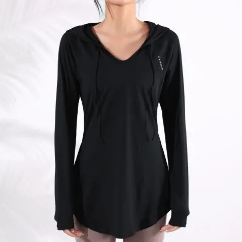 Yasuk AllSeason Sport donna Solid Casual SunProtection Shirt Pullover felpa con cappuccio manica lunga corta Slim Tees Top camicetta Sexy delicata