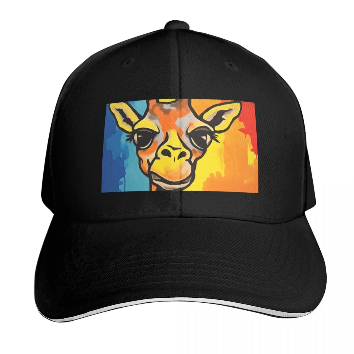 Funky Giraffe: Tiny Tim Style Baseball Cap Streetwear Hip Hop Trendy Vintage Retro Embroidered Lightweight Packable