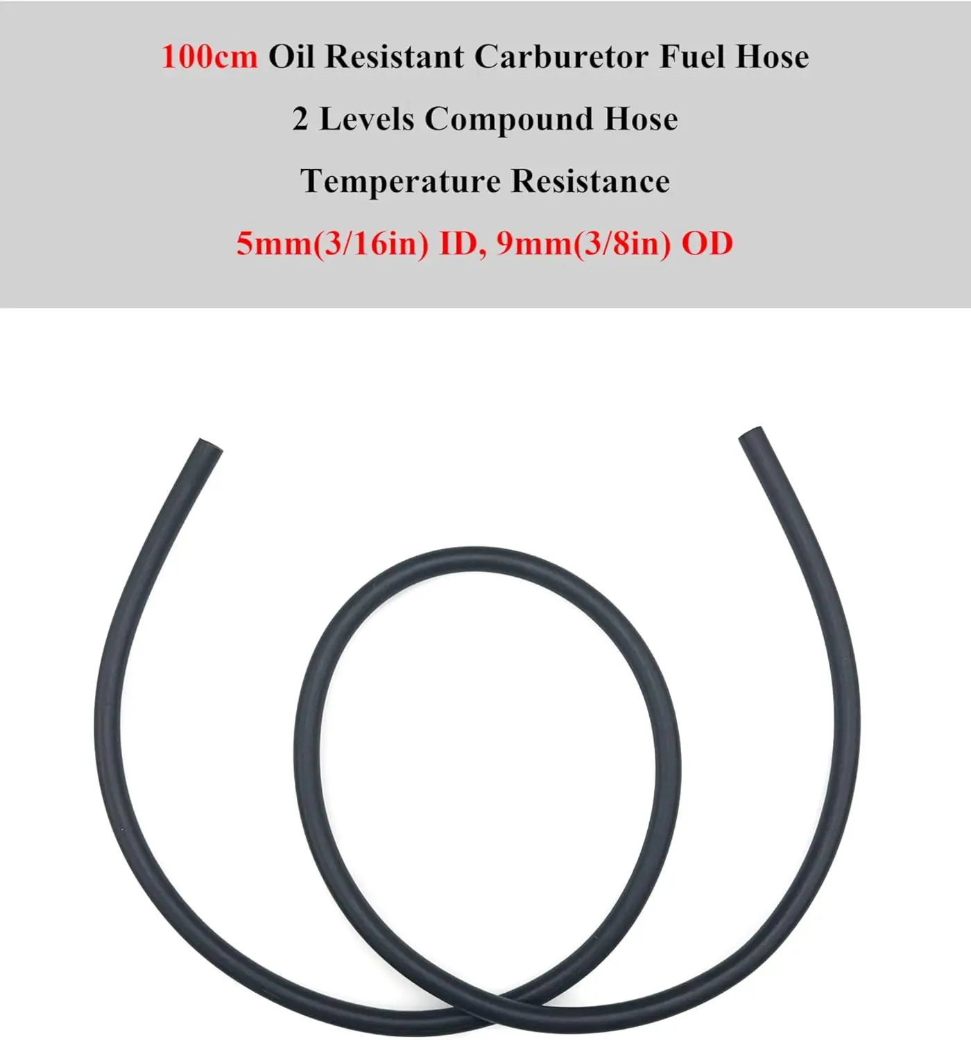 3/16 Gas Fuel Line Hose for 50cc 70cc 90cc 110cc 125cc 150cc | w/Inline Shut Off Valve Petcock & Filters Clamps