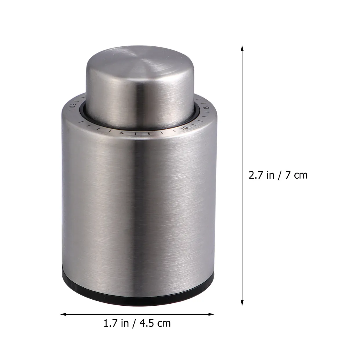 Press-Type Vacuum Wine Stopper Silver Reusable Air-Tight Seal Wine Preservation Plug with Date Scale for Home Bar Restaurant