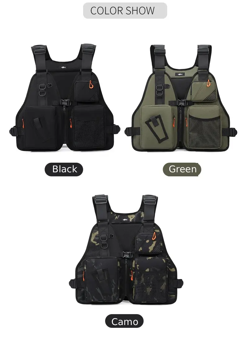 Taktische Angelweste Angelbrusttasche Outdoor-Wandern Radfahren Trekking Rucksack Angelausrüstung Köder-Angelwerkzeug Westentasche – Detail 5