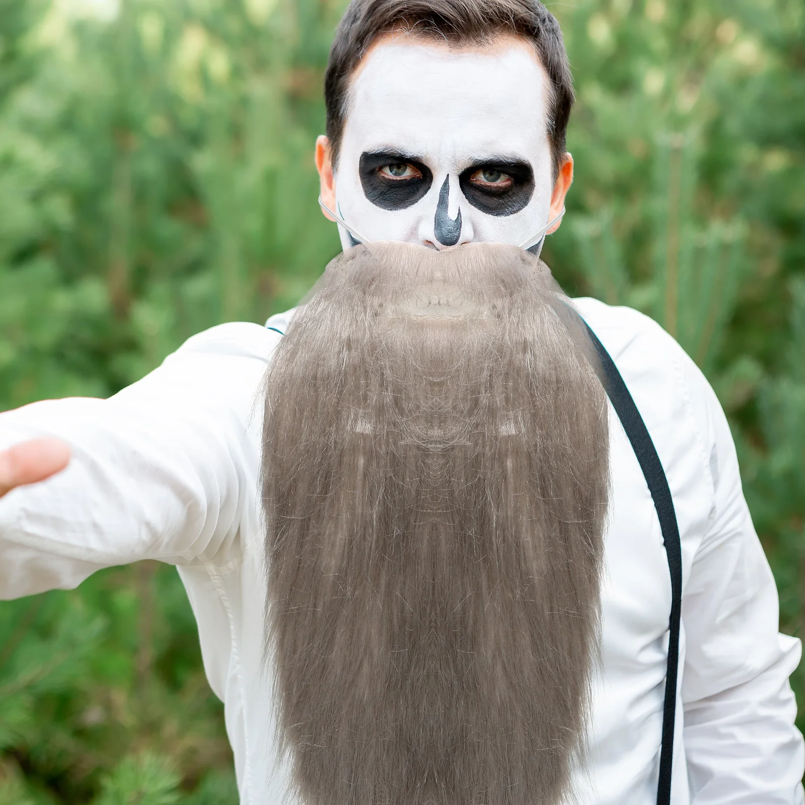 

Realistic Fake Beard Mustache Halloween Long Beard Costume for Men Funny Fake Facial Hair Cosplay Dress-Up Simulated Mustache