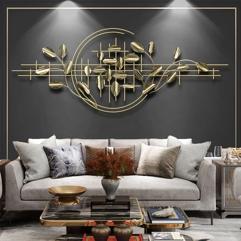 

Exquisite Light Luxury Home Accessories Wall Decoration Creative Interior Gold Handicrafts Metal Wall Decor For Living Room