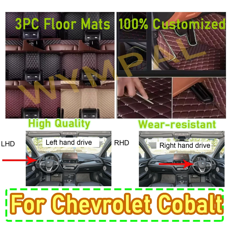 

Роскошные автомобильные коврики на заказ для Chevrolet Cobalt 2011 2012 2013 2014 2015 2016, автомобильное мужское и женское полное кожаное покрытие