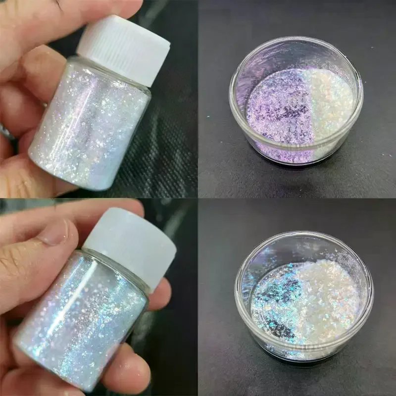 1 Bottle Nail Glitter Mica Powder Super Shiny Golden White Mica Pearl Powder DIY Jewelry&Eyeshadow&Soap Making Dye Pigment
