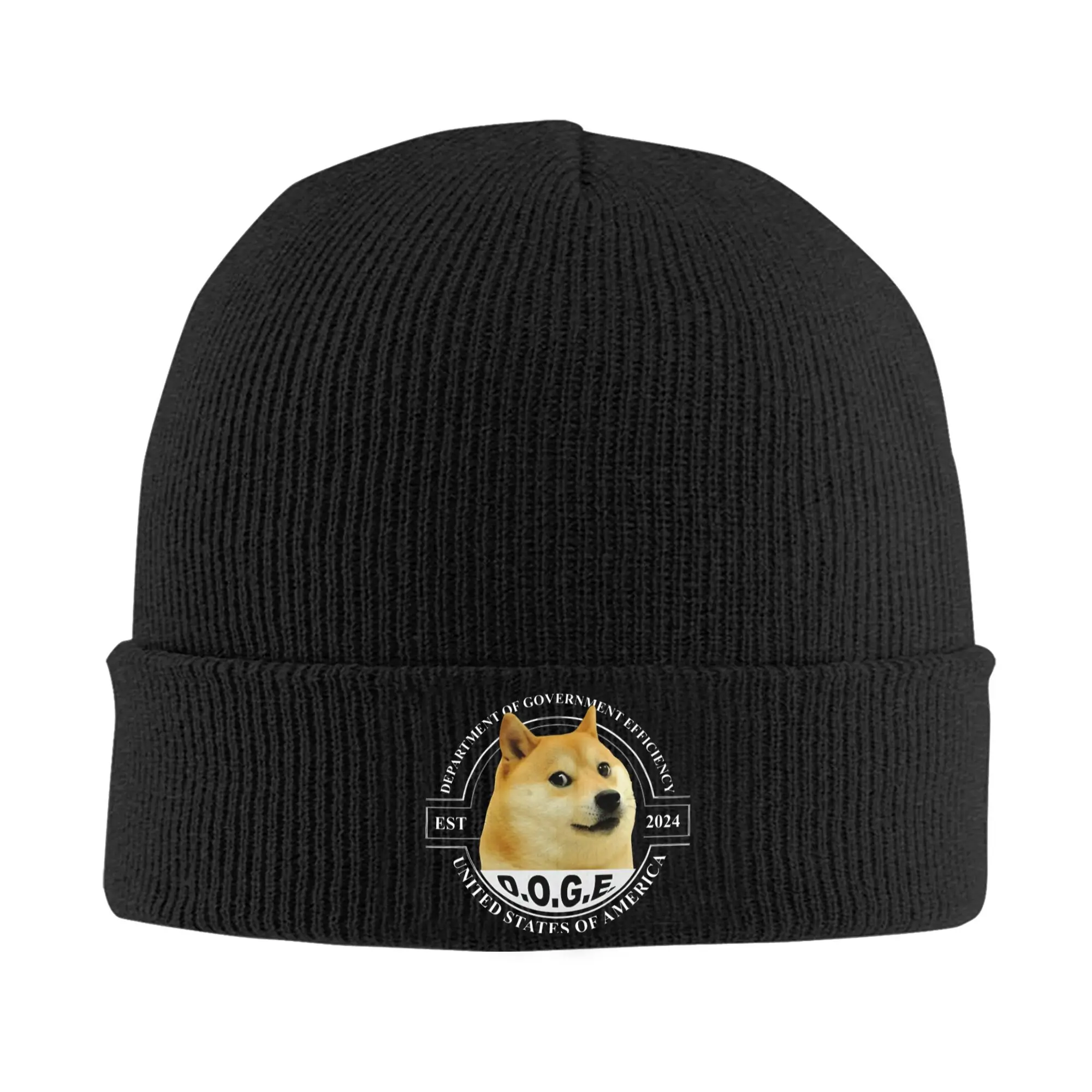 DOGE  Musk Ramaswamy Department of Government Efficiency  Knit Hat Beanies Autumn Winter Hats Warm Unisex  Color  Caps Men Women