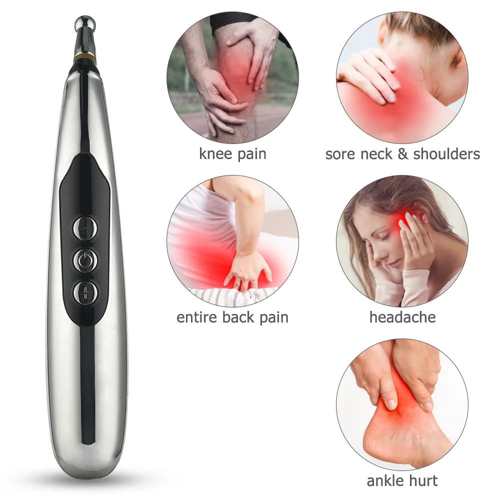 Electric Acupuncture Pen Laser Meridian Energy Massage Pen Acupuncture Pen 9 Intensity Deep Tissue Massage Relief Pain Tools