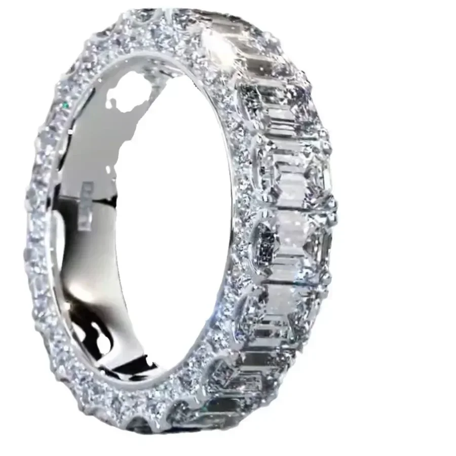 خواتم الخطبة باللون الفضي الخالد للنساء ، سوار الزفاف ، الزركون الزفاف قطع الزمرد ، وعد الحزب ، هدية المجوهرات #3