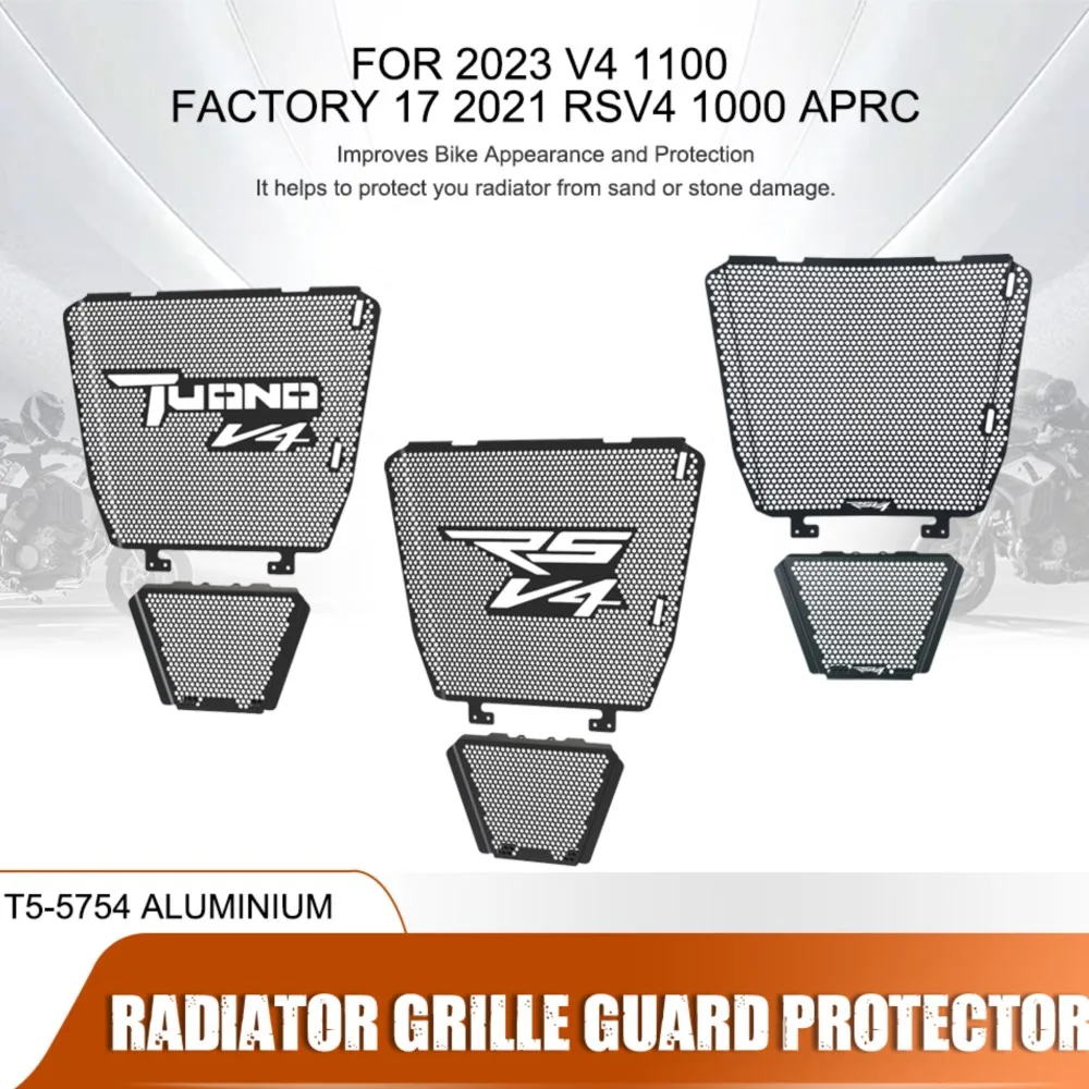 

2023 For Aprilia Tuono V4 1100 Factory 17 2021 RSV4 1000 APRC RF 1100RR Radiator Guard Grille Cover Protector Oil Cooler Cover