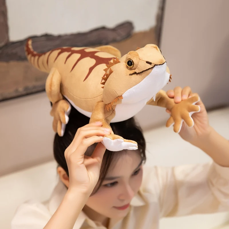 42/54 cm Kawaii Langer, weicher, bärtiger Drache, Plüschtier, echtes Reptil, Eidechse, Stofftier, niedliche Raumdekoration, Geschenk für Jungen und Mädchen