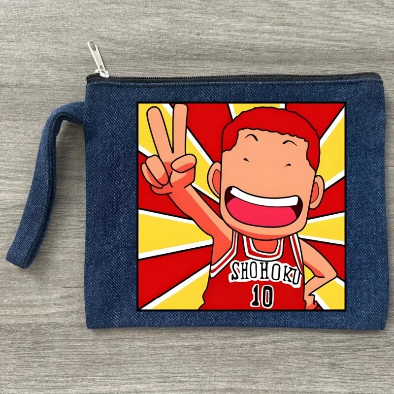 

Slam Dunk Japan Anime Ryota Miyagi Sakuragi Sublimation Blank Canvas Makeup Bags Zipper Pouch Pencil Case Blank Craft Bags