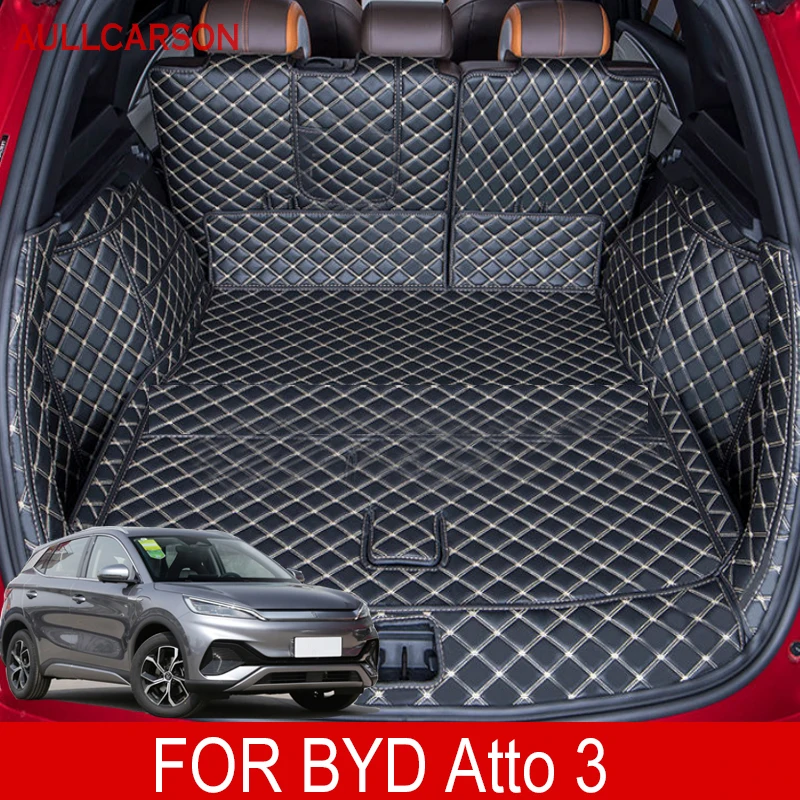 

For BYD Atto 3 EV 2022 2023 Custom Trunk Mats Leather Durable Cargo Liner Boot Carpets Interior Cover Car Accessories