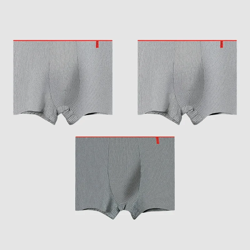 3PCS Pure cotton antibacterial underwear, men's short underpants, sport briefs, men's trendy large-sized bottom pants