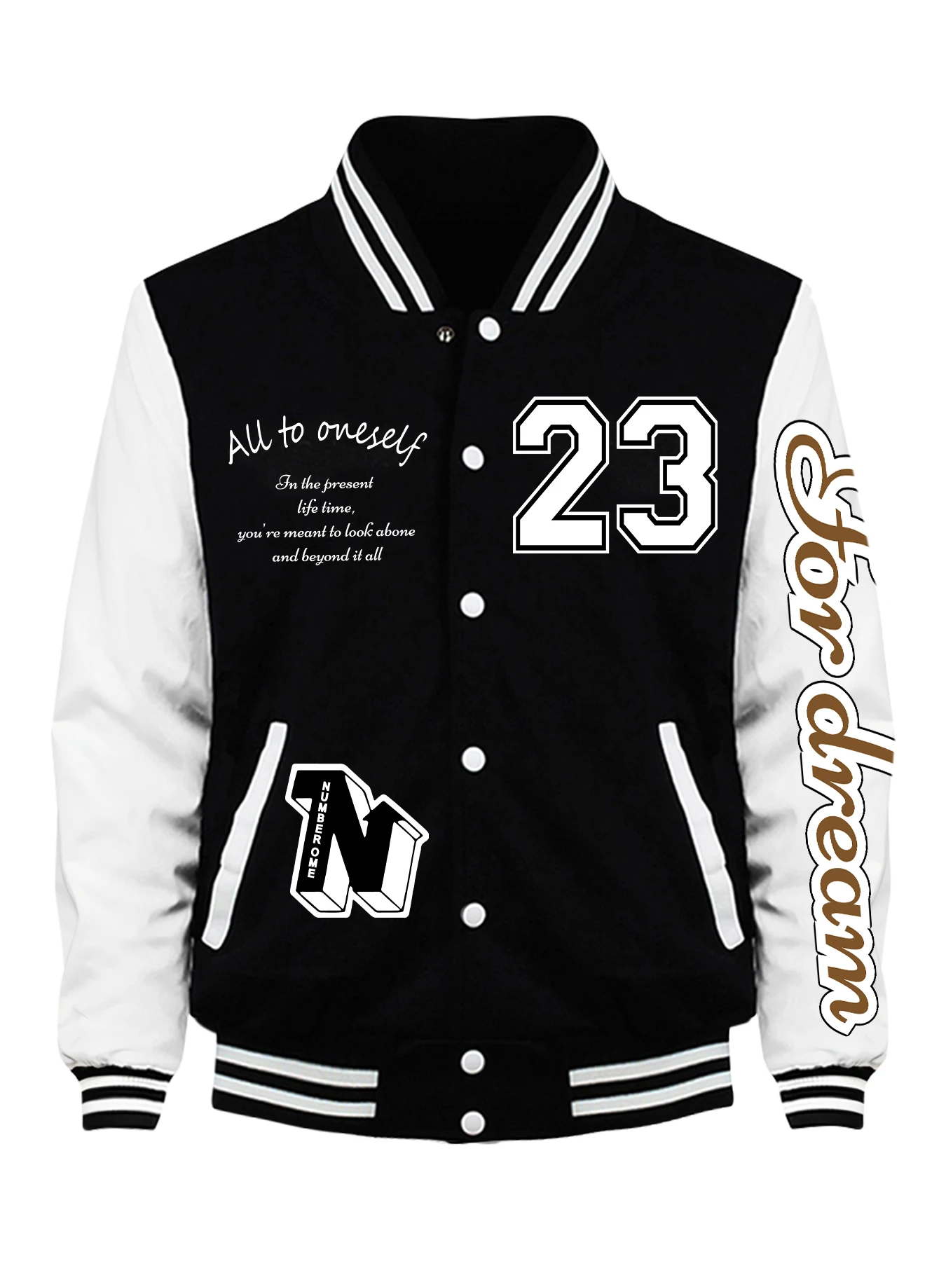 Brooklyn Art Letter Printed Trendy Baseball Uniform Women'S Soft Street Jacket Autumn Casual Outwear Oversize Loose Sportswears