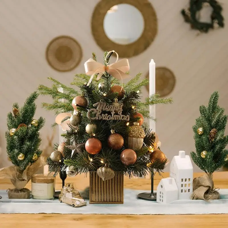 

Маленький стол Рождественская елка Рождественские елочные украшения Миниатюрные центральные части стола Изысканная маленькая настольная рождественская елка