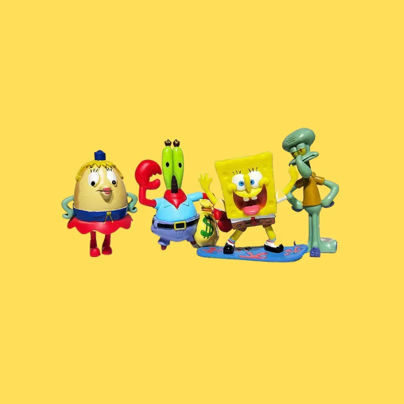 12PCS SpongeBob Schwammkopf Puppe Patrick Star Mr. Krabs Figur Ornament Modell Spielzeug Kuchen Dekoration Junge Geschenk Weihnachten geschenk