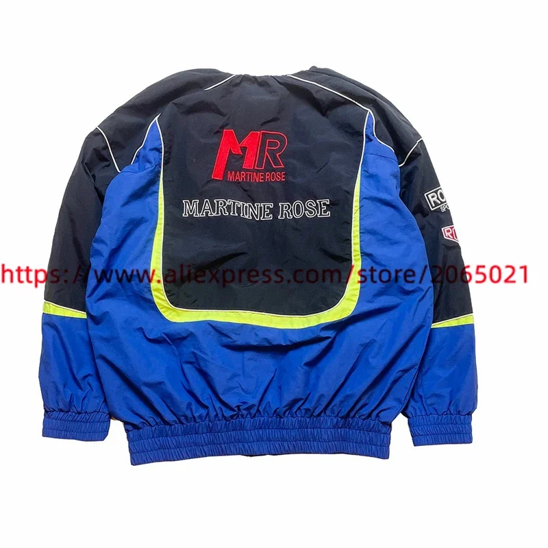 Martine Rose Zipper Jacket Men Women Embroidery Patchwork Racing Suit Overcoat Coat