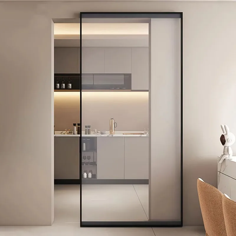 Sliding barn door warehouse aluminum glass waterproof indoor kitchen bathroom