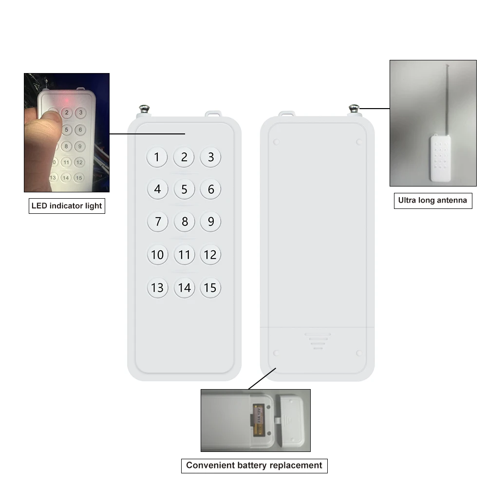 QIACHIP Wireless RF Remote Control Module 433MHz Switch Receiver DC12V 5V 24V with Long Range Transmitter Light Control