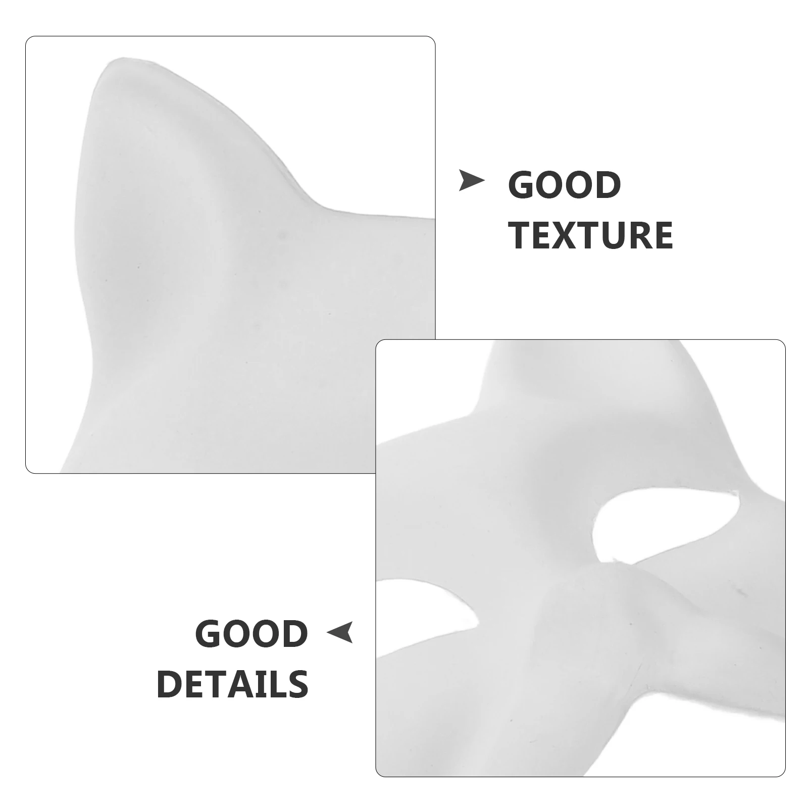 6 pezzi maschere vuote verniciabili gatto volpe animale polpa di carta festa fai da te Halloween cosplay travestimento vestire bianco non verniciato