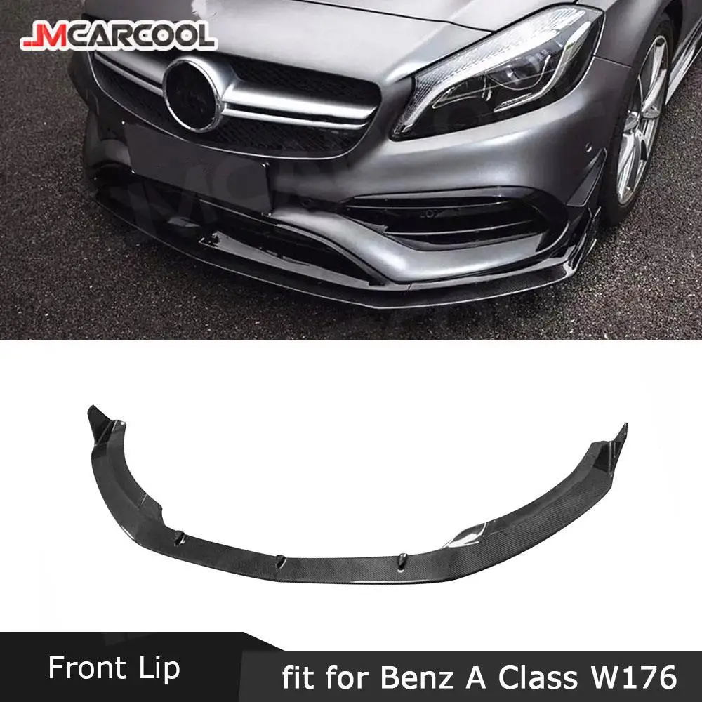 

Carbon Fiber Front Lip Spoiler Splitter With Red Line For Benz A Class W176 A45 AMG 2016-2019 Head Bumper Chin Shovel