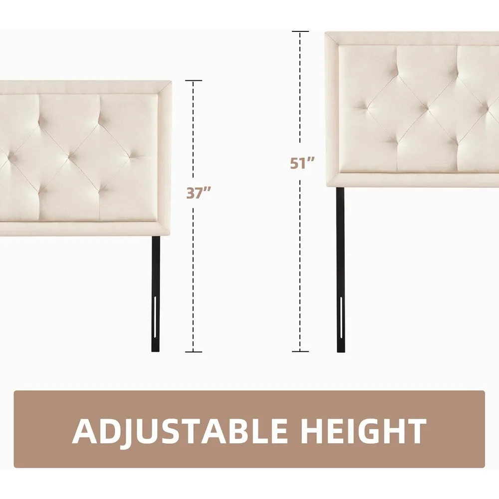 اللوح الأمامي Queen فقط، اللوح الأمامي معنقدة بحجم كوين، ألواح رأس حديثة قابلة للتعديل من الخشب الصلب مع ميتا متينة