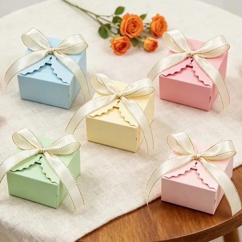 10/20 Stück Kraftpapier-Geschenkbox mit Band, Party-Geschenkbox für Süßigkeiten, Schokolade, Kekse, Schmuck, Hochzeit, Geburtstag, Zubehör – Detail 2