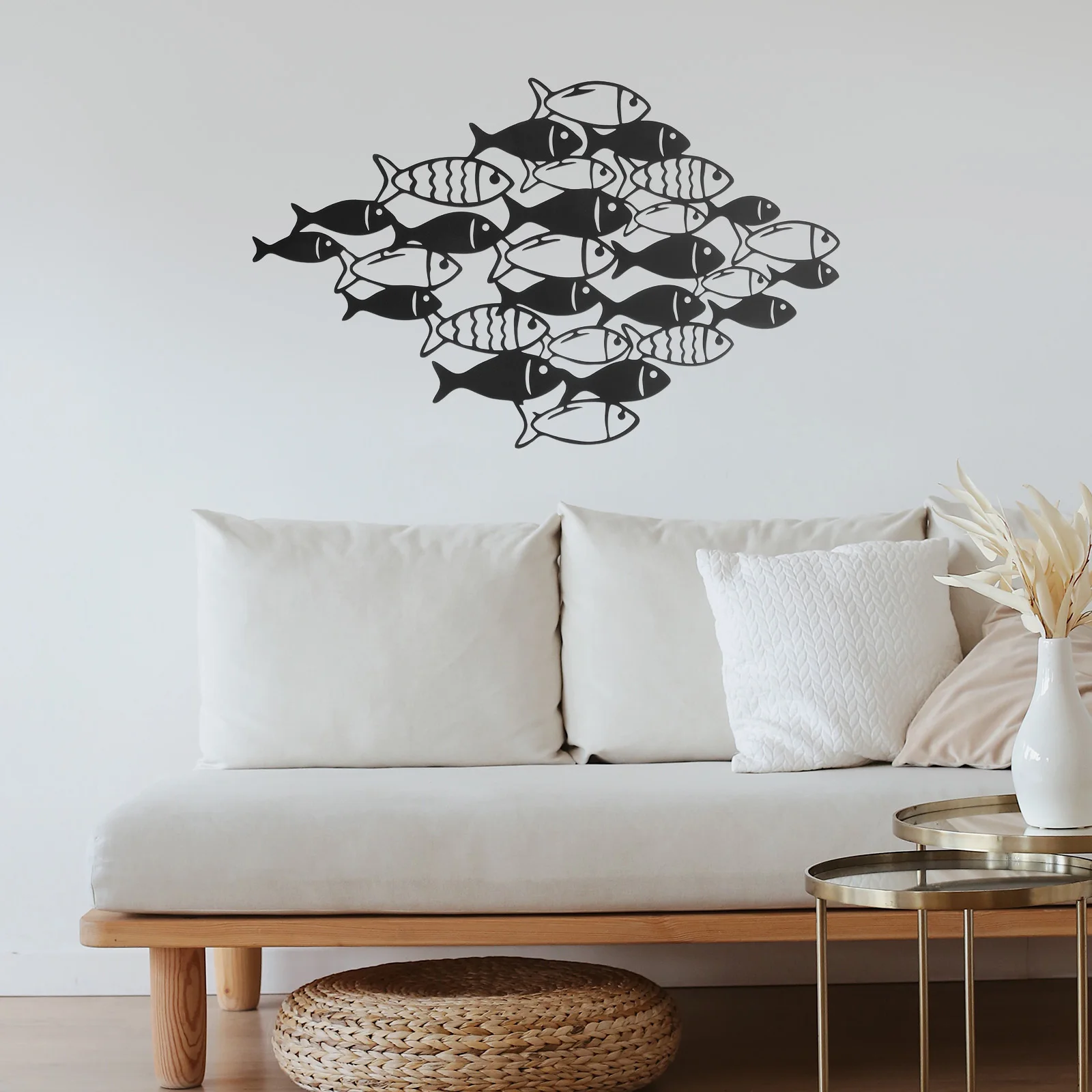 

Iron Art 40x23cm Mediterranean Hollow Decor for Living Room Bedroom Office Coastal Nautical Hanging Metal Decoration Sea Theme