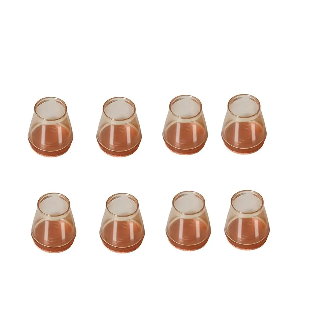 

8pcs Transparent Silicone Chair Feet Cover Round Non-Slip Chair Leg Caps Rubber with Felt Floor Protectors Table