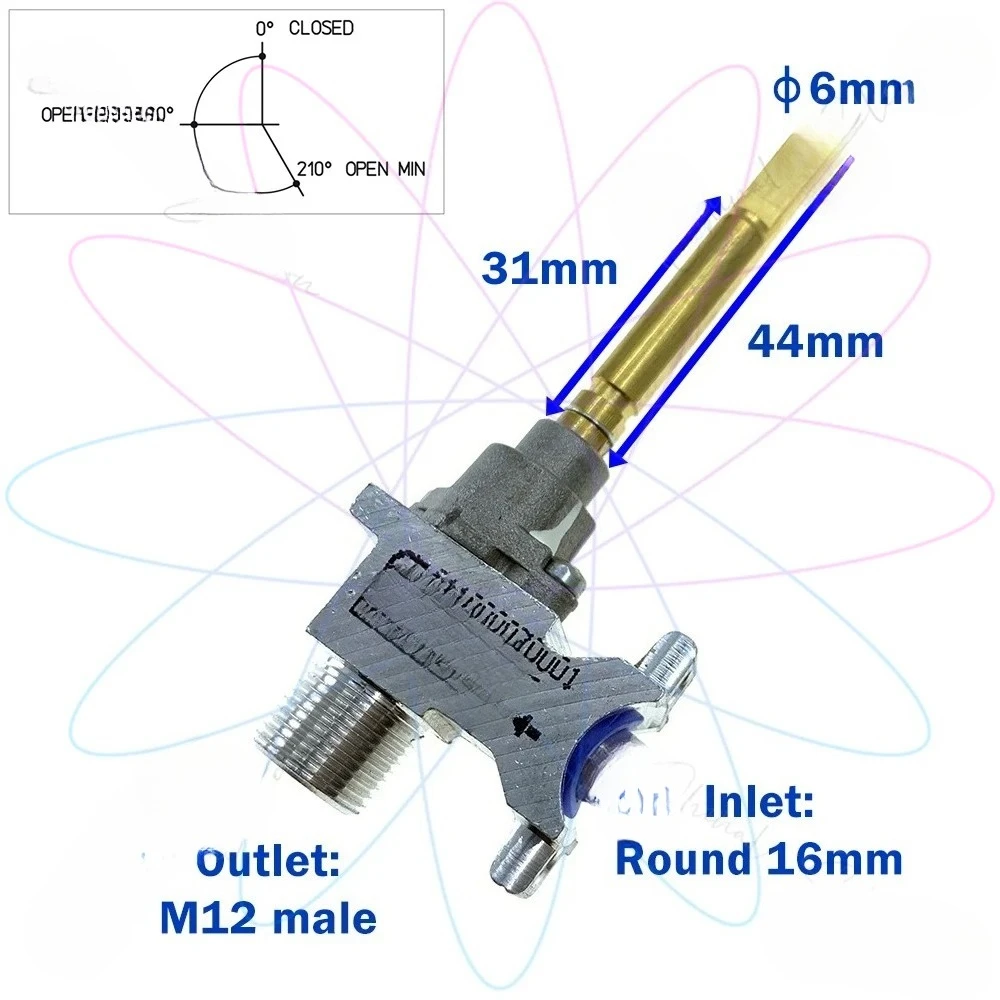 

Adapted for 65-SABAF (Model 6) Gas Cooktop / Stove / Range Spare Parts Surface Burner Valve Contorl Valve