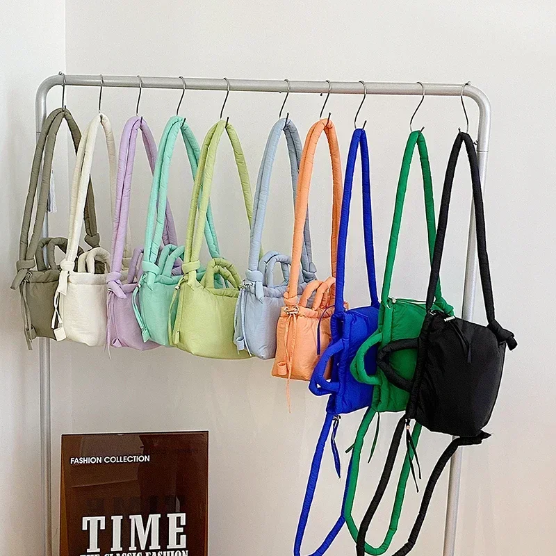 Super Cool Simple Versatile Handbags for Women 2025 Casual Hot Sale Colorful Nylon Small Square Shoulder and Crossbody Bags image 5