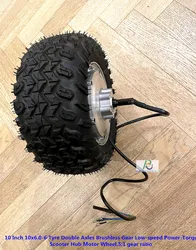 10 Inch 10x6.0-6 off-road Tyre Double Axles Brushless Gear Low-speed Power-Torque Scooter Hub Motor Wheel phub-10mss