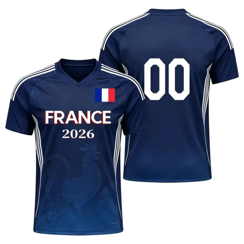 2026 Men's Women France Flag Print Football Jersey Custom Qu