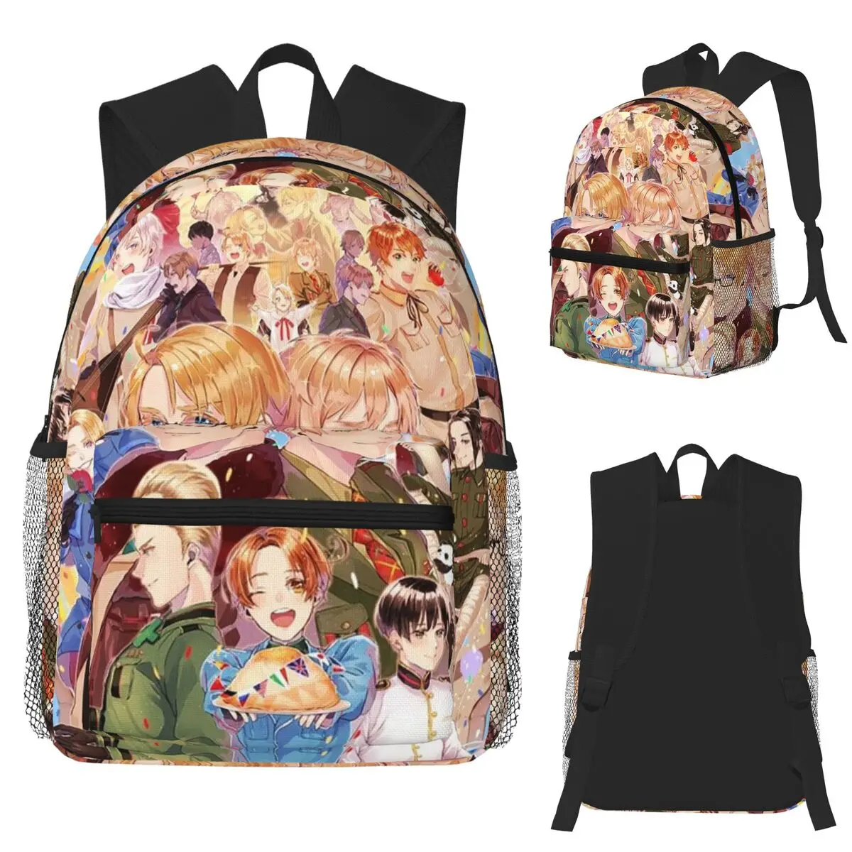 

Hetalia Group World Stars Студенческий рюкзак Школьная сумка Походный дорожный рюкзак для мальчиков и девочек Сумка для книг Сумки на плечо