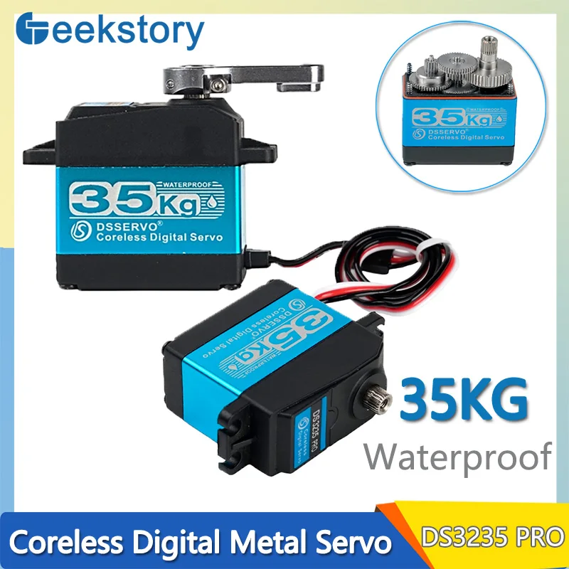 35KG DS3235 PRO Coreless Servo digitale 180/270 gradi Motoriduttore in acciaio inossidabile Impermeabile IP66 per 1:8 1:10 1:12 RC Car Robot