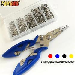 100pcs/200pcs High Strength Heavy Stainless Steel Split Ring Lure Connector with Fishing Pliers