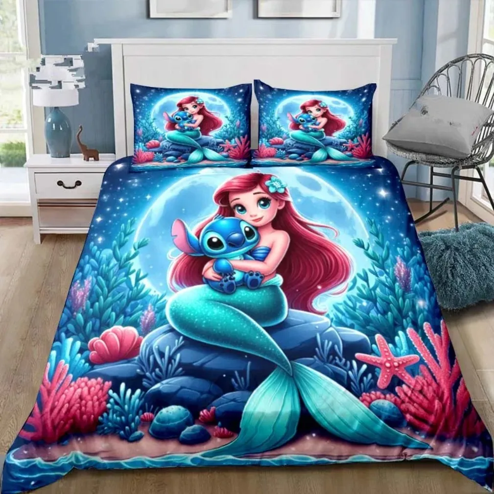 

Disney Princess Bedding Sets,Cinderella Snow White Duvet Cover Girls,Anime Bed Set Adult Bed Cover Duvet Bedroom Decoration