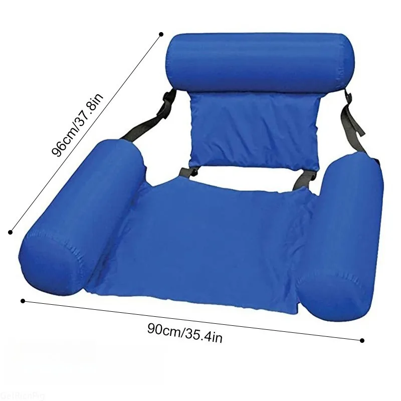 Hamaca Flotante Plegable, Tumbona Inflable para Piscina, Colchoneta Flotante, Cama Reclinable Flotante, Colchón de Aire para Piscina, Accesorios para Piscina