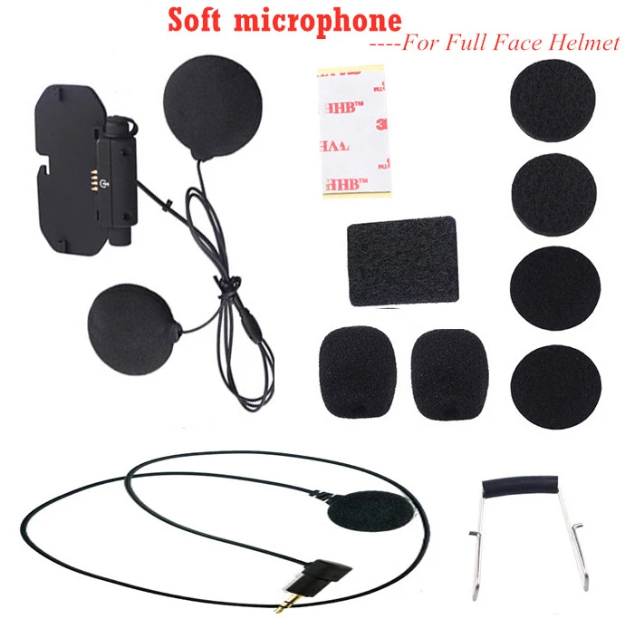 Vimoto V8 Helmets Bluetooth Headset Base Soft/Hard Microphone Kit Accessories