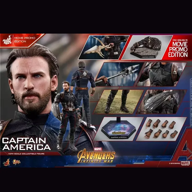 

1/6 Captain America Action Figure Original Hot Toys The Avengers Anime Figurine Ht MMS481 MMS480 Statue Deluxe Edition Toys Gift