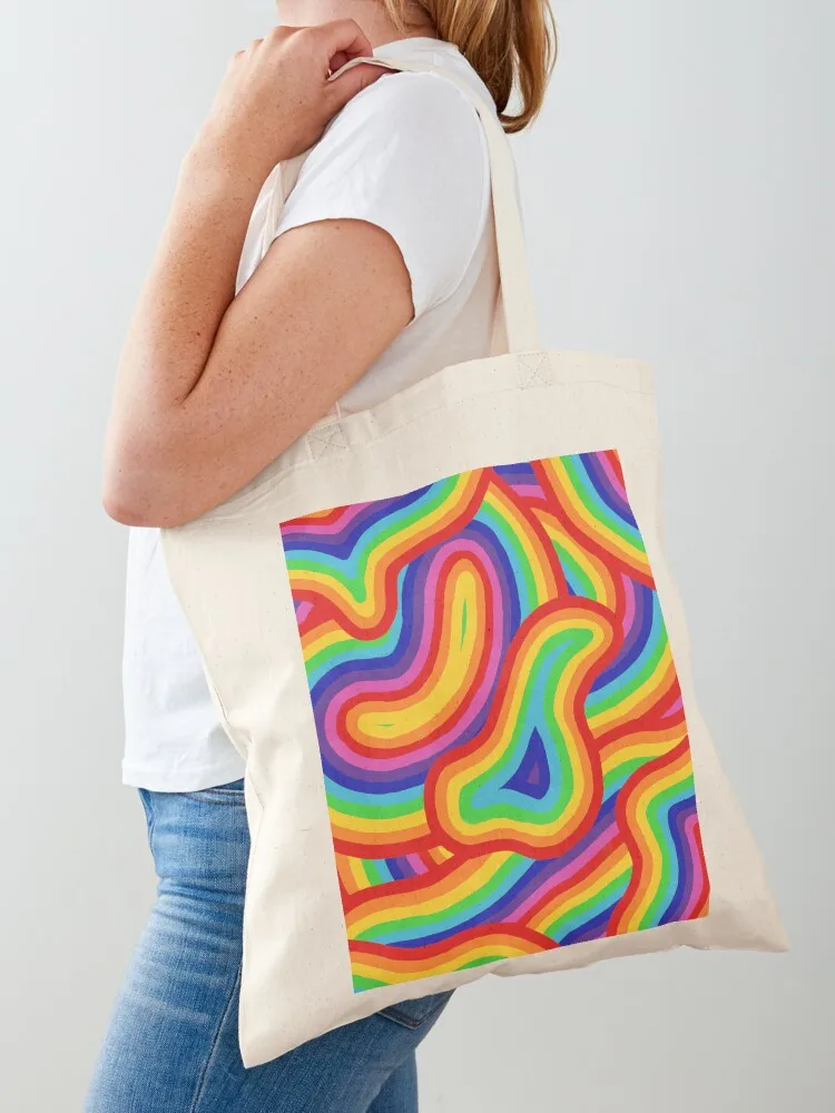 rainbow Tote Bag Woman shopper bag bags for women custom bags hand bag ladies