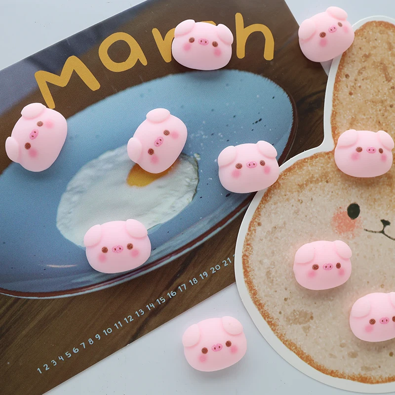 10Pcs New Cartoon Animal Mini Pink Piglet Resin Back Magnets Strong Magnetic for Refrigerator Whiteboard Home Decor Accessories